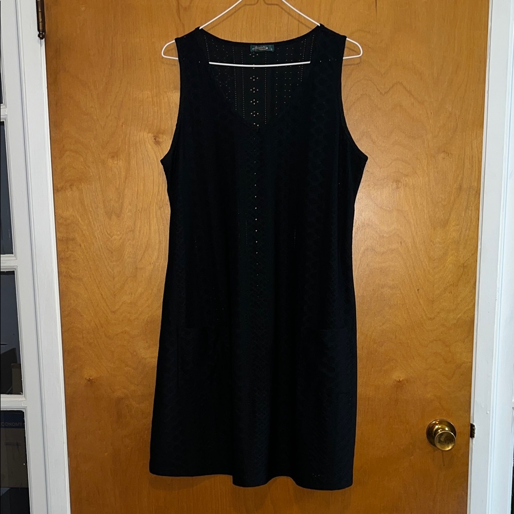 Black Eyelet Sleeveless Sundress Dress